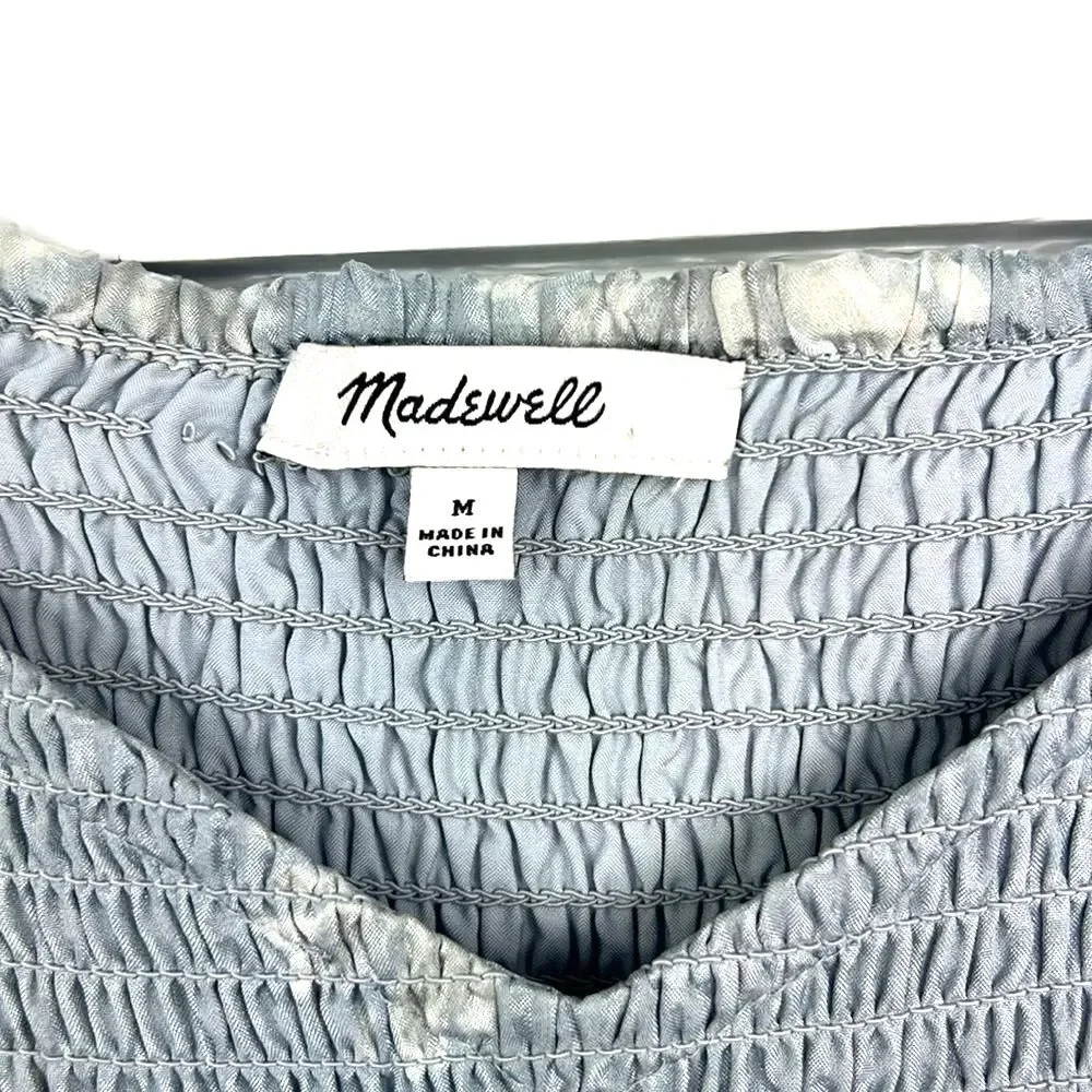 Madewell Size 100% Silk Lucie Smocked Mini Dress in Moody Blooms Size Medium - Picture 9 of 16